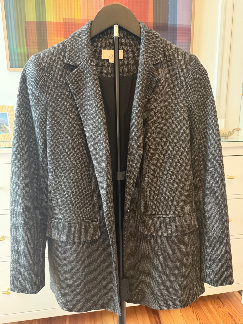 LOFT Women's Gray Textured Tailored Blazer